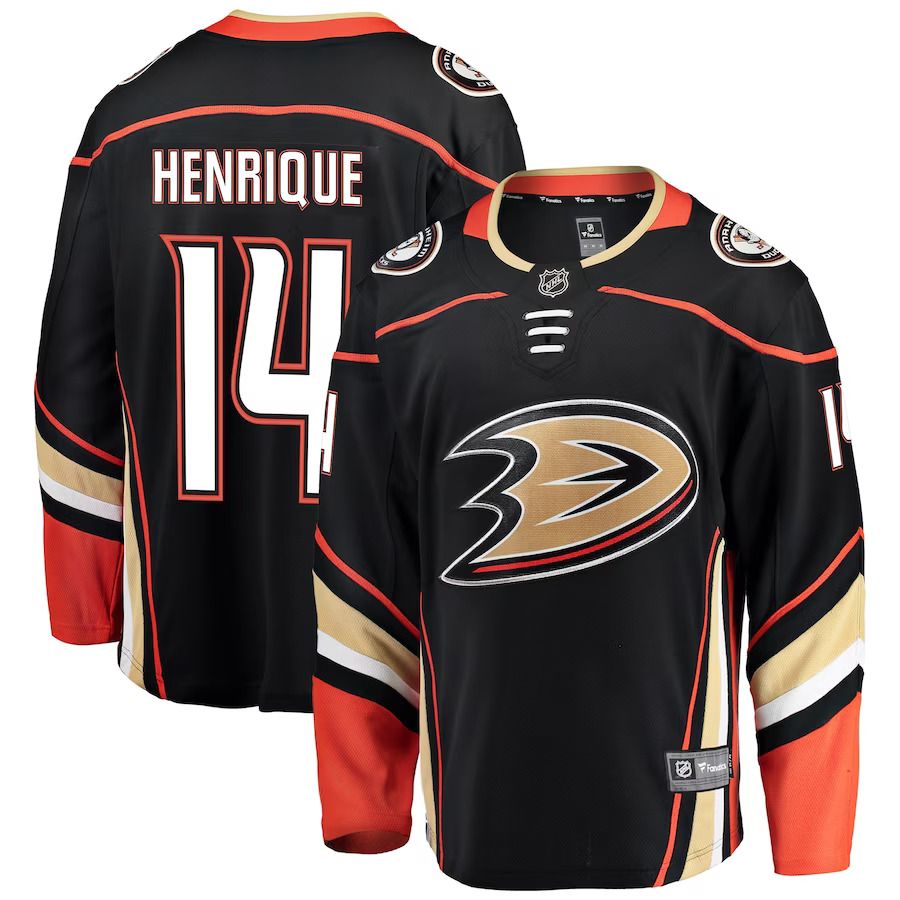 Men Anaheim Ducks #14 Adam Henrique Fanatics Branded Black Breakaway Player NHL Jersey